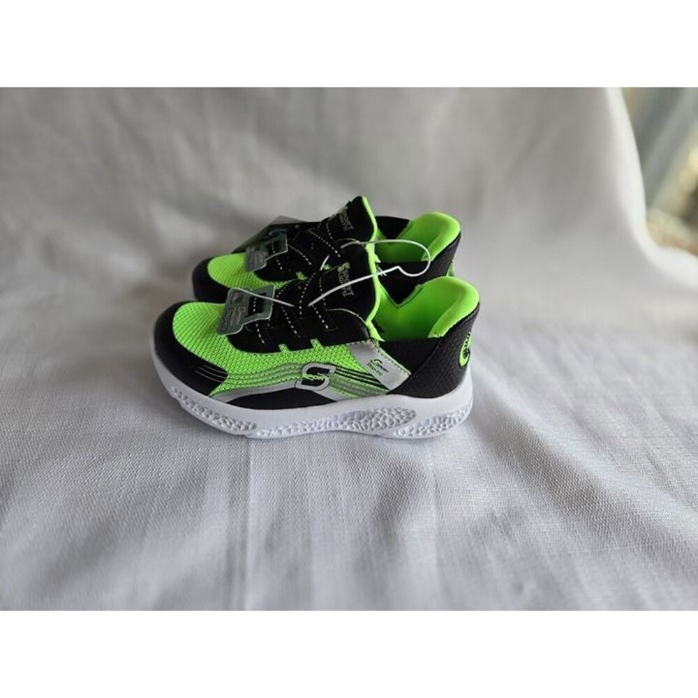 Skechers S Sport Myles Step-ins Boys Sneakers - Green- Boys size 10  New - Picture 2 of 5